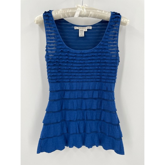 Max Studio Tops - Max Studio Womens M Royal Blue Tiered Ruffle Sleeveless Tunic Top Going Out